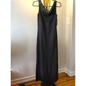 NEW NIC+ZOE Long Evening Silver Rhinestone Maxi Dress Size XS
